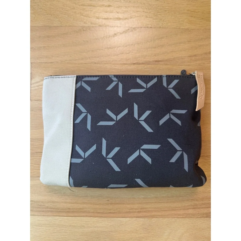 NWT KOSKELA Qantas Amenity Pouch Unisex Navy Blue Geometric Canvas Travel Bag OS